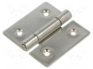 Hinge; Width: 60mm; stainless steel; H: 60mm ELESA+GANTER