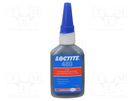 Cyanoacrylate adhesive; black; plastic container; LOCTITE 480 LOCTITE