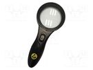 Hand magnifier; ESD; Ø62mm; Magnification: x5; LED BERNSTEIN