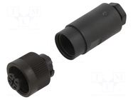 Connector: circular; 400V; 16A; PIN: 4; plug; female; screw terminal BINDER