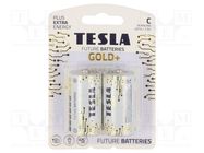Battery: alkaline; C; 1.5V; non-rechargeable; Ø26.2x50mm; 2pcs. TESLA BATTERIES