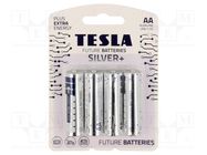 Battery: alkaline; AA; 1.5V; non-rechargeable; Ø14.5x50.5mm; 4pcs. TESLA BATTERIES