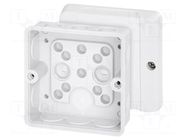 Enclosure: junction box; X: 88mm; Y: 88mm; Z: 50mm; IP55; white HENSEL