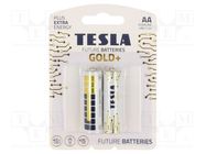Battery: alkaline; AA; 1.5V; non-rechargeable; Ø14.5x50.5mm; 2pcs. TESLA BATTERIES