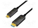 Adapter; HDCP,HDMI 2.0,USB 3.2; HDMI plug,USB C plug; 15m; black LOGILINK