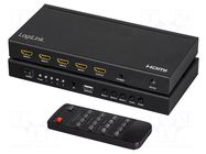 Switch; HDCP 1.4,HDMI 1.4; Input: HDMI socket x4; black LOGILINK