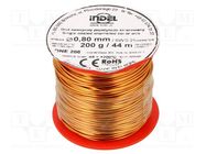 Coil wire; single coated enamelled; 0.8mm; 0.2kg; -65÷200°C INDEL