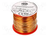 Coil wire; single coated enamelled; 1mm; 0.2kg; -65÷200°C INDEL