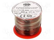 Coil wire; single coated enamelled; 1.15mm; 0.2kg; -65÷200°C INDEL