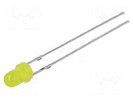 LED; yellow; 3mm; 45÷68mcd; 60°; Front: convex; 5VDC; No.of term: 2 OPTOSUPPLY