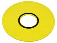 Description label; 45; 75mm; plastic; Body: yellow EAO