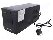 Power supply: UPS; 720W; 1.2kVA; 220÷230V; 372x139x165mm; 0÷40°C QOLTEC