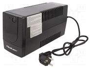 Power supply: UPS; 360W; 650VA; Uin: 140÷300V; 275x92x140mm; 0÷40°C QOLTEC