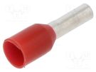 Tip: bootlace ferrule; insulated; copper; 1.5mm2; 6mm; tinned; red BM GROUP