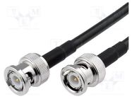 Cable; 2m; BNC male,both sides; black; 50Ω AMPHENOL