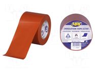 Tape: electrical insulating; W: 50mm; L: 20m; Thk: 0.12mm; red; 5kV HPX