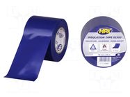 Tape: electrical insulating; W: 50mm; L: 20m; Thk: 0.12mm; blue; 5kV HPX