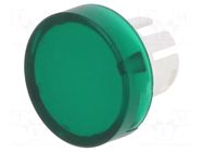 Actuator lens; 22mm; 61; transparent,green; plastic; Ø15.8mm EAO