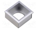 Button holder; 22mm; 61; 21x21mm; Face dim: 24x24mm; Body: silver EAO