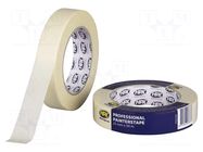 Tape: masking; W: 25mm; L: 50m; Thk: 0.13mm; cream; 35N/cm; max.60°C HPX