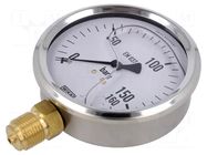 Manometer; 0÷160bar; Class: 1.6; 100mm; -20÷60°C; IP65; steel WIKA