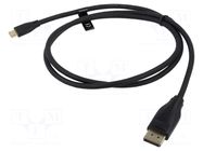 Adapter; DisplayPort plug,USB C plug; gold-plated; 1m; PVC VENTION