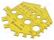 Size gauge; nuts,screws; yellow; Thread: M3÷M20 LeanCraft