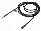 Cable; Jack 3.5mm 4pin socket,Jack 3,5mm 4pin plug; 0.5m; black VENTION