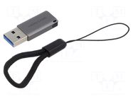 Adapter; USB 3.0,USB 3.1; USB A plug,USB C socket; aluminium VENTION