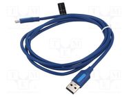 Cable; USB 2.0; USB A plug,USB C plug; nickel plated; 1.5m; PVC VENTION