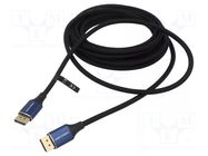 Cable; DisplayPort plug,both sides; textile; DisplayPort 1.4 VENTION