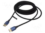 Cable; DisplayPort plug,both sides; PVC; textile; Len: 5m; black VENTION