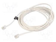 Cable: telephone; flat; RJ11 plug,both sides; Len: 5m; white; 28AWG VENTION
