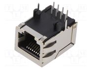 Socket; RJ45; PIN: 8; shielded; Layout: 8p8c; on PCBs; THT BEL FUSE