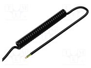 Wire: coiled; 6x0.5mm2; unshielded; PUR; black; 300V; 0.5m; 2m SIMECH