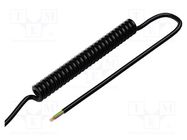 Wire: coiled; 7x0.5mm2; unshielded; PUR; black; 300V; 0.5m; 2m SIMECH