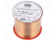 Coil wire; single coated enamelled; 0.15mm; 0.2kg; -65÷155°C INDEL
