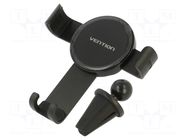 Car holder; black; air vent; 4.7÷7.2"; Enclos.mat: ABS,silicone VENTION