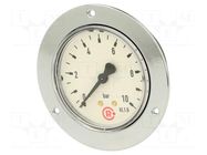 Manometer; 0÷10bar; 63mm; non-aggressive liquids,inert gases PNEUMAT