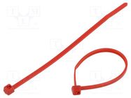 Cable tie; L: 100mm; W: 2.45mm; polyamide; 80N; red; Ømax: 22mm; T18R HELLERMANNTYTON