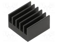 Heatsink: extruded; grilled; BGA; black; L: 15mm; W: 15mm; H: 9.5mm 