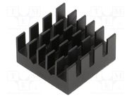 Heatsink: extruded; grilled; BGA; black; L: 19mm; W: 19mm; H: 9.5mm 