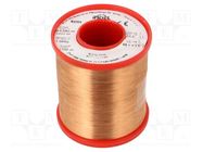 Coil wire; single coated enamelled; 0.08mm; 1kg; -65÷155°C INDEL