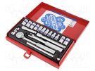Wrenches set; 6-angles,8-angles,socket spanner; Mounting: 1/4" KING TONY