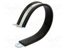 Fixing clamp; ØBundle : 74mm; W: 20mm; steel; Cover material: EPDM MPC INDUSTRIES
