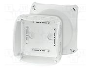 Enclosure: junction box; X: 130mm; Y: 130mm; Z: 77mm; IP66,IP67; grey HENSEL