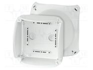 Enclosure: junction box; X: 130mm; Y: 130mm; Z: 77mm; IP66,IP67; grey HENSEL