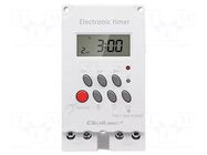 Programmable time switch; for DIN rail mounting; LCD; 50÷60Hz QOLTEC