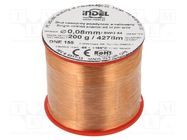 Coil wire; single coated enamelled; 0.08mm; 0.2kg; -65÷155°C INDEL