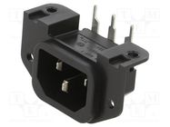 Connector: AC supply; socket; male; 10A; 250VAC; IEC 60320; C14 (E) SCHURTER